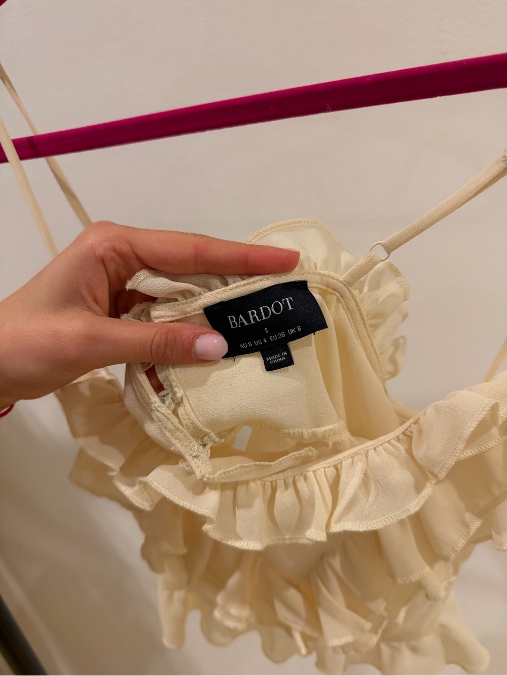 Bardot Cream Ruffle Cami Set - Picture 6 of 10